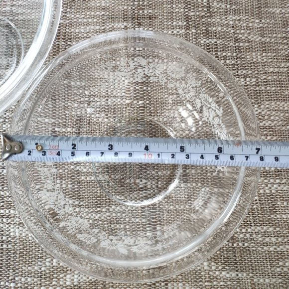 VTG PYREX Clear Bowls Colonial Mist White Flowers - Picture 8 of 10